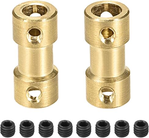 Rebower وصلة توصيل صلبة من النحاس موصل موصل ملحقات المحرك [للطابعة ثلاثية الأبعاد] -2 مم إلى 3.17 مم تتحمل L20 x D9/ذهبي in Kuwait