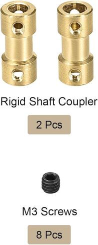 Rebower وصلة توصيل صلبة من النحاس موصل موصل ملحقات المحرك [للطابعة ثلاثية الأبعاد] -2 مم إلى 3.17 مم تتحمل L20 x D9/ذهبي in Kuwait