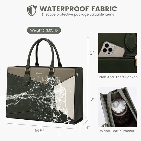 LOVEVOOK Laptop Bag for Women 15.6 inch,Diamond Quilted Work Tote Bags Womens Laptop Tote Bag Computer Shoulder Bags,Stylish Travel Tote Bags Laptop Purse Case Briefcase Handbag with Clutch Bag,Black in Kuwait