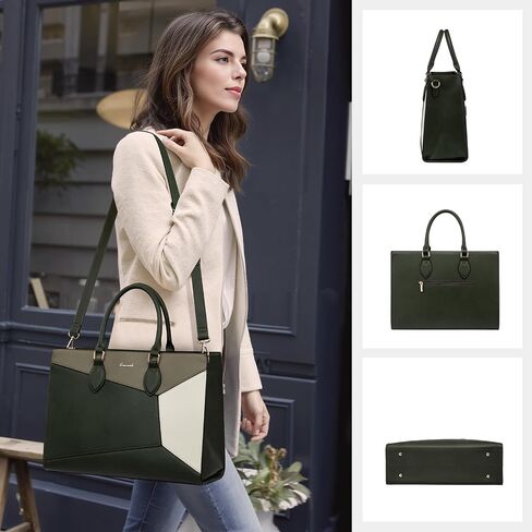 LOVEVOOK Laptop Bag for Women 15.6 inch,Diamond Quilted Work Tote Bags Womens Laptop Tote Bag Computer Shoulder Bags,Stylish Travel Tote Bags Laptop Purse Case Briefcase Handbag with Clutch Bag,Black in Kuwait