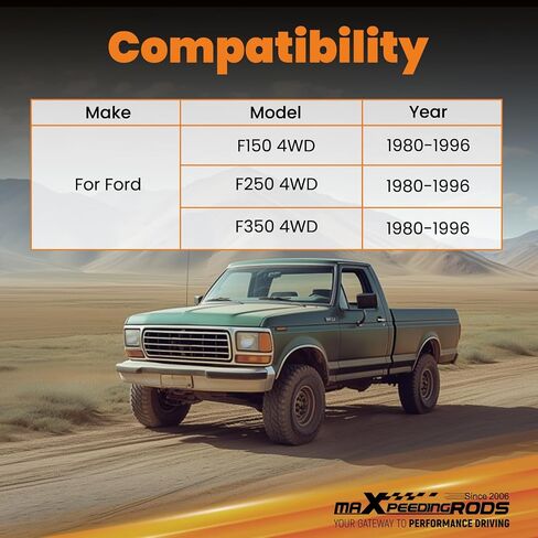 مجموعة قضبان الجر الخلفية من maxpeedingrods لسيارة Ford F150 F250 F350 4WD 1980-1996، قضيب سلم المحور الخلفي ودعامة التثبيت in Saudi Arabia