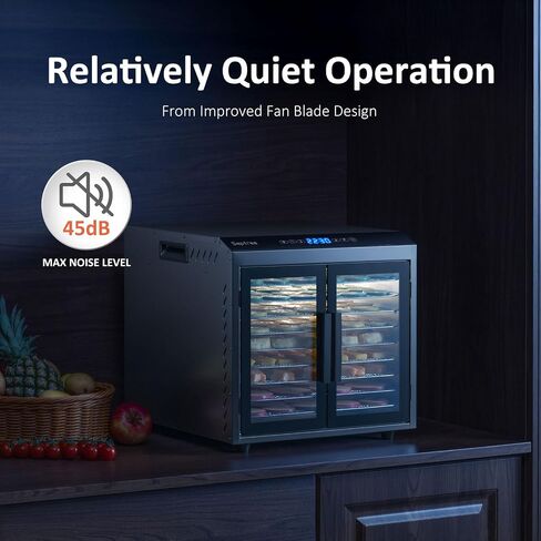 Septree Upgraded 4-layer Food Dehydrator for Jerky, Stainless Steel Trays Food Dryer Machine with Deluxe Accessories Kit, 400W 190°F Temp and Timer Control, for Herbs, Meat, Fruit, Veggies, Mushroom in Kuwait