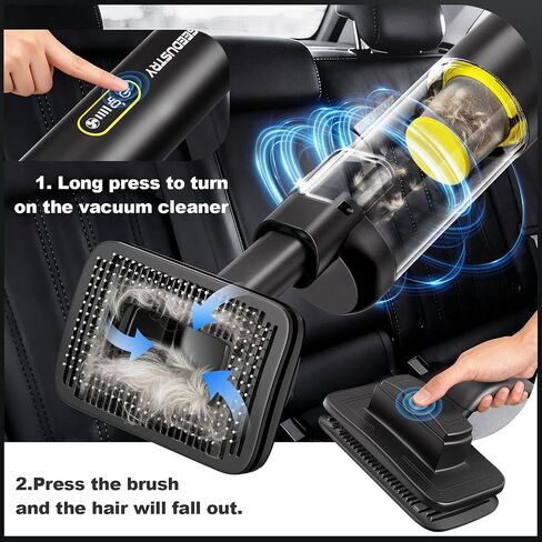 SEEDUSTRY Handheld Car Vacuum Portable Cordless, 6-in-1 Mini Cordless Vacuum Cleaner with Brushless Motor & 18000Pa Powerful Suction, Type-C Charge, 2025 Mini Vacuum V-C08 Pro for Car Home Office Pet in Saudi Arabia