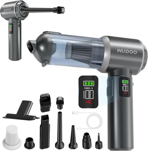 WUDOO-5-in-1 Car Vacuum Cleaner Portable Cordless Dust Remover 20,000 Pa Powerful Handheld Cordless Charging Vacuum with Flashlight Function Supports Fast Charging and LED Display in Saudi Arabia