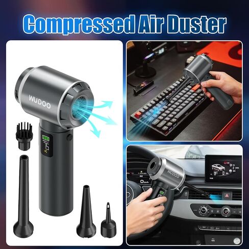 WUDOO-5-in-1 Car Vacuum Cleaner Portable Cordless Dust Remover 20,000 Pa Powerful Handheld Cordless Charging Vacuum with Flashlight Function Supports Fast Charging and LED Display in Saudi Arabia