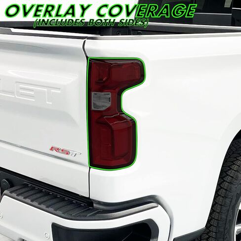 لون دخان الفينيل المقطوع مسبقًا من SlickMod لضوء الذيل Chevy Silverado 2019-2022 (1. ضوء خلفي، 20% دخان داكن) in Saudi Arabia