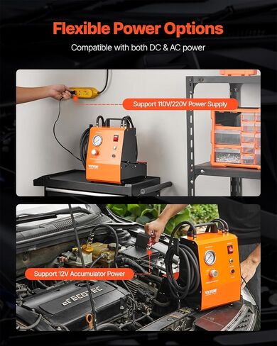 مجموعة نزف الفرامل الكهربائية VEVOR، مجموعة نزف أسطوانة الفرامل الرئيسية الاحترافية 110 فولت مع مقياس الضغط ومضخة هواء مدمجة، مجموعة محول نزف الفرامل متعددة الاستخدامات لكل من طاقة التيار المستمر والتيار المتردد in Kuwait