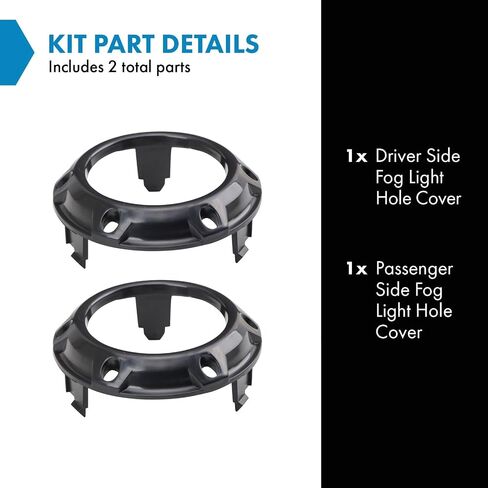 TRQ Driver & Passenger Side Fog Light Hole Cover Set,Fog Light Cover Set Compatible with 2007-2009 Mitsubishi Outlander MI1088103 in Saudi Arabia