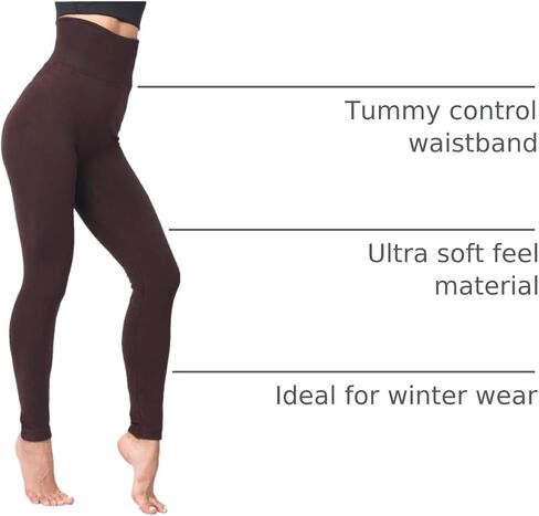 LUOYANXI High Waist Fleece Lined Leggings for Women Winter Warm Leggings Thick Tummy Control Leggings in Saudi Arabia
