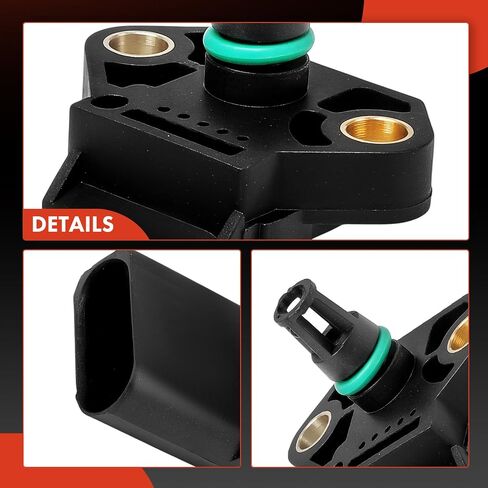 A-Premium Turbocharger Boost Sensor [4 Pins] Compatible with Volkswagen Jetta 2002-2010, Passat 2003-2010, Golf 2003-2006, Tiguan, Beetle, CC, Eos, GTI & Audi A4, A3, Q3, TT, A3 A4 Q3 TT Quattro in Saudi Arabia