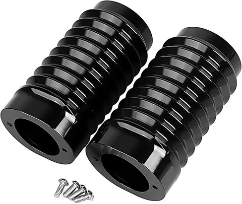 Retro Upper Fork Boots Slider Cover for Harley Touring 1986-2013 Road King Road Glide Electra Glide Street Glide Softail, Black in Saudi Arabia