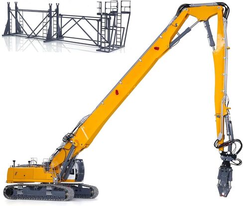 آلة ثقيلة 1/14 RC حفار هدم هيدروليكي كامل LESU LR960 حفار سيارة 13 طريقة نظام ضوء صمام اتجاهي نموذج درجة هواية للأعمار من 14 عامًا فما فوق (أصفر) in Kuwait