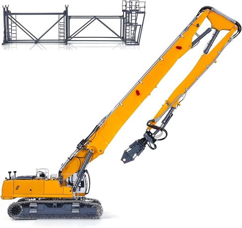 آلة ثقيلة 1/14 RC حفار هدم هيدروليكي كامل LESU LR960 حفار سيارة 13 طريقة نظام ضوء صمام اتجاهي نموذج درجة هواية للأعمار من 14 عامًا فما فوق (أصفر) in Kuwait