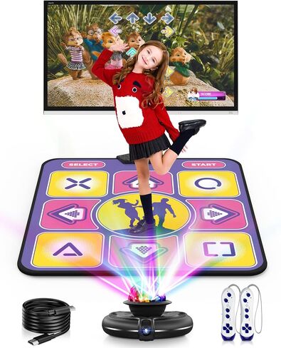 Eletrionic Dance Mat for TV with HD Camera, Non-Slip Dance Pad for Girls Boys, Dance Game Mat Xmas B-Day Gifts for Kids Adults (Purple) in Saudi Arabia