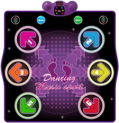 Dance mat Toys for Kids Ages 3-12 and Adults, Electronic Dance Pad with Light-up 6-Button Connectable to Cell Phone, Musical Dance Toys with 6 Game Modes, Birthday Gift for Kids in Saudi Arabia