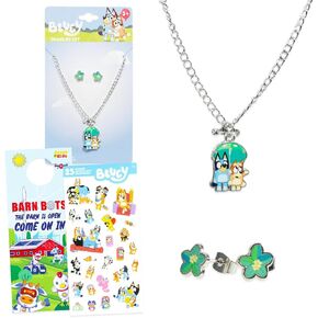 مجموعة مجوهرات بلوي للبنات - مجموعة إكسسوارات الملابس مع قلادة ساحرة وأقراط مسمارية وملصقات والمزيد | مجوهرات بلوي للأطفال in Kuwait