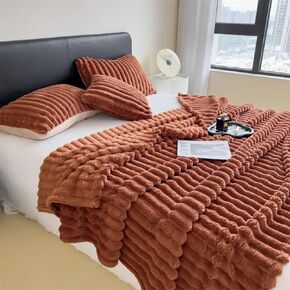 A Soft and Warm Plush Rabbit Blanket That Does not shed or Prick. It can be Used as a Sofa Cover, Bedspread, or nap Blanket in Kuwait