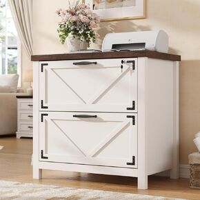 خزانة ملفات المزرعة ذات درجين، خزائن ملفات خشبية للمكتب المنزلي، خزانة ملفات جانبية لتعليق الملفات، مقاس الحروف/القانونية/F4/A4، بني in Kuwait