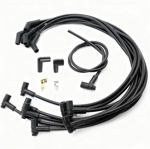ASTROSYNC Black Spark Plug Wires Set 135 Degree Plug Ends HEI Distributor Fit For Ford 260 289 302 Replace 51070 in Saudi Arabia