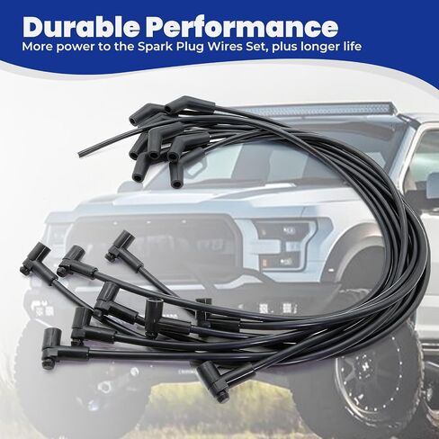 ASTROSYNC Black Spark Plug Wires Set 135 Degree Plug Ends HEI Distributor Fit For Ford 260 289 302 Replace 51070 in Saudi Arabia