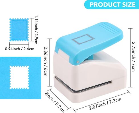 BAOFALI Stamp Puncher Rectangular Postage Stamp Punch 1X0.8inch, Stamp Hole Puncher Scalloped Rectangle Lever Action Paper Punches for Crafting Scrapbooking DIY Card Making Arts Crafts Supplies in Saudi Arabia