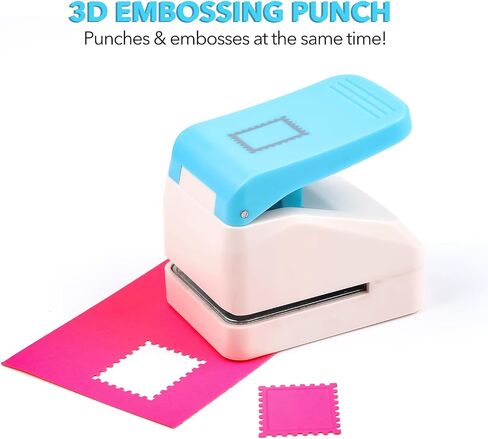 BAOFALI Stamp Puncher Rectangular Postage Stamp Punch 1X0.8inch, Stamp Hole Puncher Scalloped Rectangle Lever Action Paper Punches for Crafting Scrapbooking DIY Card Making Arts Crafts Supplies in Saudi Arabia
