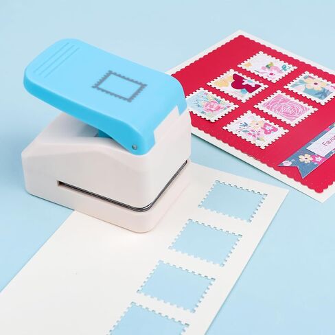 BAOFALI Stamp Puncher Rectangular Postage Stamp Punch 1X0.8inch, Stamp Hole Puncher Scalloped Rectangle Lever Action Paper Punches for Crafting Scrapbooking DIY Card Making Arts Crafts Supplies in Saudi Arabia