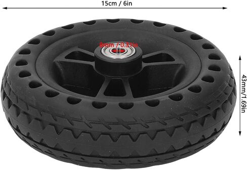 6 Inch Solid Tire Wheel, 75kg Load Bearing, TPE Rubber Material Hand Truck Wheels Replacement for Factory, Store in Kuwait