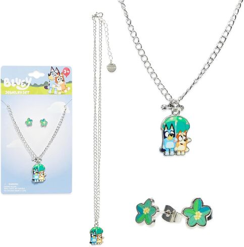 مجموعة مجوهرات بلوي للبنات - مجموعة إكسسوارات الملابس مع قلادة ساحرة وأقراط مسمارية وملصقات والمزيد | مجوهرات بلوي للأطفال in Kuwait