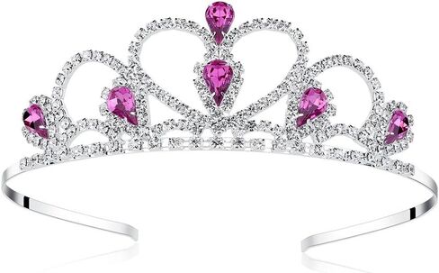 تاج من حجر الراين الفضي من Lovelyshop للأطفال الصغار والحفلات الراقصة وأعياد الميلاد وتاج الأميرة in Kuwait