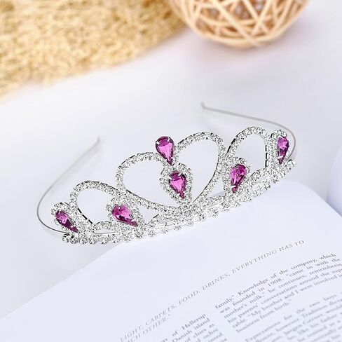 تاج من حجر الراين الفضي من Lovelyshop للأطفال الصغار والحفلات الراقصة وأعياد الميلاد وتاج الأميرة in Kuwait