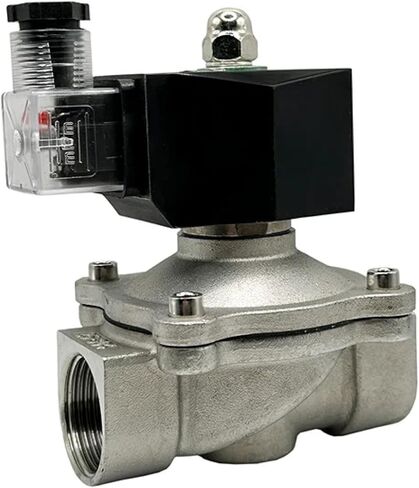 Industrial Stainless Steel Electric Solenoid Valve, IP65 Rated, DIN Coil, 1/2-2 Inch, Normally Closed, High Temperature Water Control (3/4" 240VAC EPDM-Seal) in Saudi Arabia