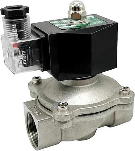 Industrial Stainless Steel Electric Solenoid Valve, IP65 Rated, DIN Coil, 1/2-2 Inch, Normally Closed, High Temperature Water Control (3/4" 240VAC EPDM-Seal) in Saudi Arabia