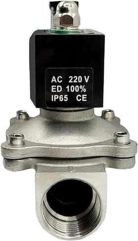 Industrial Stainless Steel Electric Solenoid Valve, IP65 Rated, DIN Coil, 1/2-2 Inch, Normally Closed, High Temperature Water Control (3/4" 240VAC EPDM-Seal) in Saudi Arabia