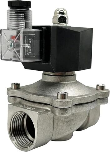 Industrial Stainless Steel Electric Solenoid Valve, IP65 Rated, DIN Coil, 1/2-2 Inch, Normally Closed, High Temperature Water Control (3/4" 240VAC EPDM-Seal) in Saudi Arabia