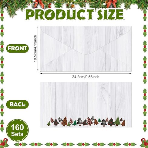 160 Pcs Snowflake Christmas Winter Mailing Envelopes #10 Christmas Envelope Invitations Letter Standard Glue Seal Closure for Holiday Office Business Letters Mailing Supplies in Saudi Arabia