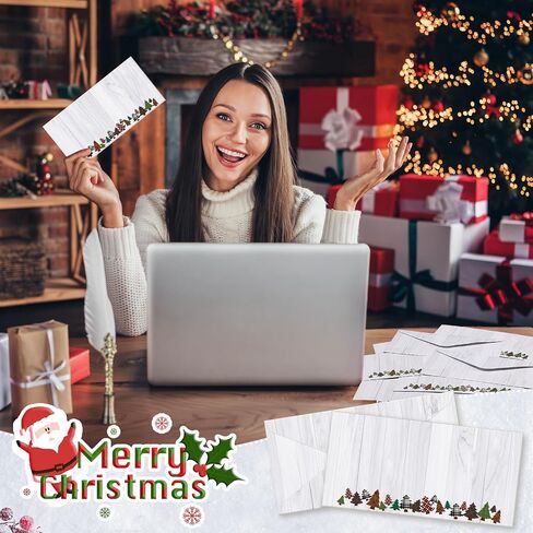 160 Pcs Snowflake Christmas Winter Mailing Envelopes #10 Christmas Envelope Invitations Letter Standard Glue Seal Closure for Holiday Office Business Letters Mailing Supplies in Saudi Arabia