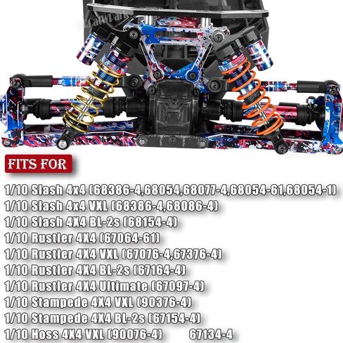جزء ترقيات الألومنيوم RC لـ 1/10 Slash Rustler Stampede 4X4 VXL BL-2s Hoss 4WD VXL، الذراع، الصدمات، عمود القيادة، كتلة العجلات، كتل التوجيه، ناقلات المحور كعب، التوجيه، الروابط، البرج، الأزرق الداكن in Kuwait