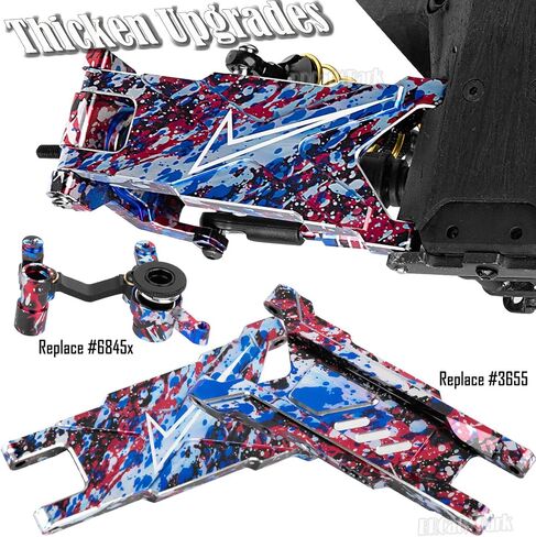 جزء ترقيات الألومنيوم RC لـ 1/10 Slash Rustler Stampede 4X4 VXL BL-2s Hoss 4WD VXL، الذراع، الصدمات، عمود القيادة، كتلة العجلات، كتل التوجيه، ناقلات المحور كعب، التوجيه، الروابط، البرج، الأزرق الداكن in Kuwait