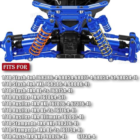 جزء ترقيات الألومنيوم RC لـ 1/10 Slash Rustler Stampede 4X4 VXL BL-2s Hoss 4WD VXL، الذراع، الصدمات، عمود القيادة، كتلة العجلات، كتل التوجيه، ناقلات المحور كعب، التوجيه، الروابط، البرج، الأزرق الداكن in Kuwait