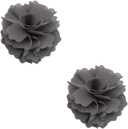 High Heel Chiffon Ribbon Rose Flower Fashion Sandals Shoe Clips Charms Decoration Pair in Saudi Arabia
