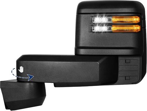 Driver Side Towing Mirror Compatible with 2020-2025 Chevy Silverado GMC Sierra 2500HD 3500HD with Power Adjustment Mirror Heated Turn Signal & Running Light Puddle Lamp BSM Light- Black in Saudi Arabia