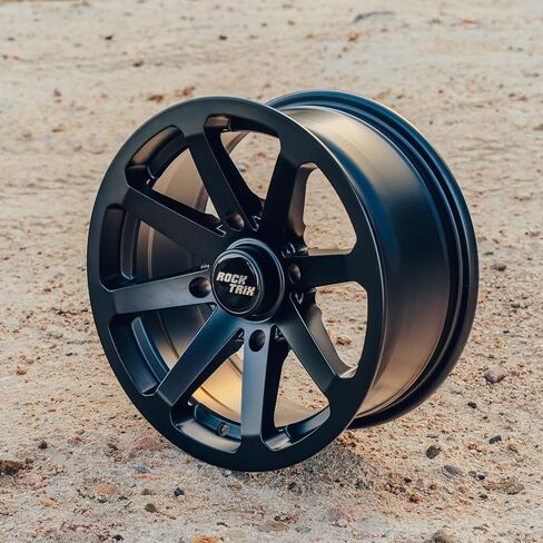 RockTrix RT102 12in ATV Wheels 4x156 Rims, 12x7, 4+3 Offset, Includes 3/8x24 Spline Lug nuts, Compatible with Polaris Sportsman RZR Ranger UTV - 4/156 (Set of 4) in Saudi Arabia