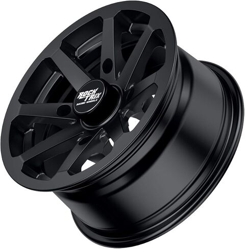 RockTrix RT102 12in ATV Wheels 4x156 Rims, 12x7, 4+3 Offset, Includes 3/8x24 Spline Lug nuts, Compatible with Polaris Sportsman RZR Ranger UTV - 4/156 (Set of 4) in Saudi Arabia
