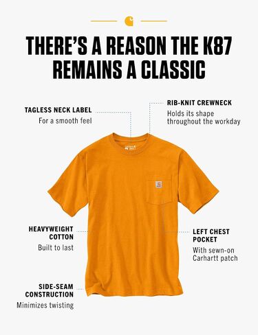 Carhartt Men's Loose Fit Heavyweight Short-Sleeve Pocket T-Shirt, Terracotta, Large in Saudi Arabia