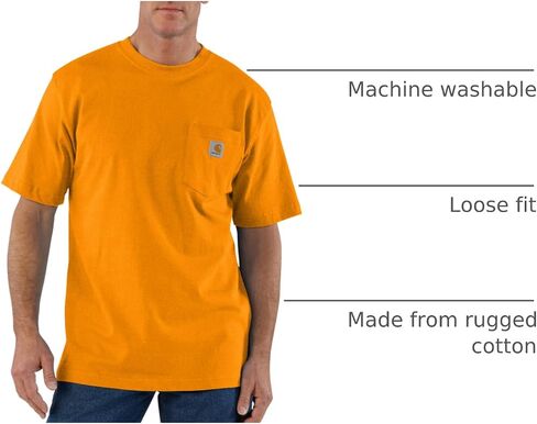 Carhartt Men's Loose Fit Heavyweight Short-Sleeve Pocket T-Shirt, Terracotta, Large in Saudi Arabia
