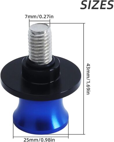 مزلقات بكرات ذراع التأرجح للدراجات النارية مقاس 8 مم M10x1.25 باستخدام الحاسب الآلي - 4 قطع واقيات المحور الأسود للحوامل والمصاعد - تناسب كاواساكي نينجا 400/500/650، وهوندا CBR600RR، BMW S1000RR، سوزوكي GSX-S (أزرق) in Kuwait