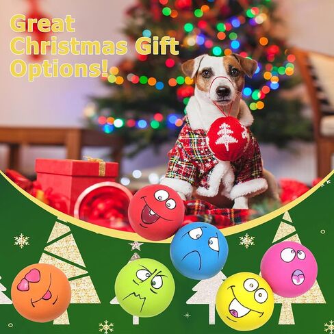 LLSPET Latex Dog Chewing Squeaky Ball Toys 6/PCS (HJ-01BOBW2FBA) in Saudi Arabia