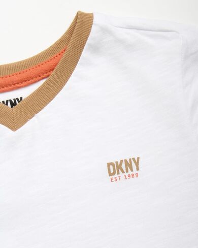 DKNY Boys' Pants Set - 3 Piece Short Sleeve Button Down Shirt, T-Shirt, and Denim Jeans - Outfit Set for Toddler Boys (2T-7) in Saudi Arabia