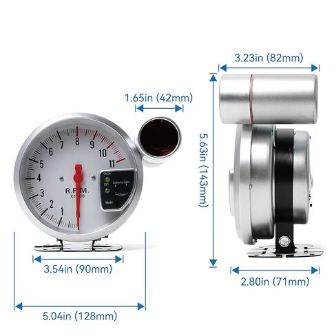 5 Inch Universal l Tachometer RPM for Cars – High-Precision RPM Gauge with 7-Color LED Backlight, 12V Programmable Shift Light – Easy Install for Racing & Daily Driving in Kuwait